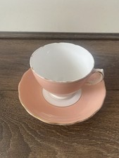 Colclough Vintage Bone China Cup And Saucer. Pink and Gold.