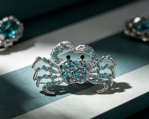 Blue crab brooch ocean animal - ocean,