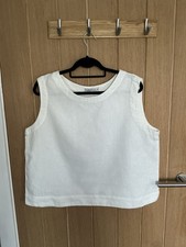 White Linen Vest Top From Cut Loose Size L Excellent Condition