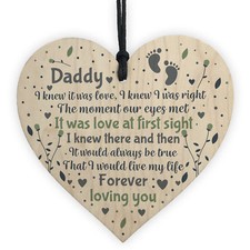 Best Daddy Gifts Wooden Heart Daddy Birthday Card New Daddy Gifts Baby Gift Sign