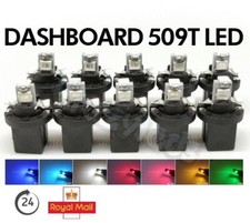 Quality 12v 509T B8.5D Twistlock Dashboard bulb LED choice of  colours