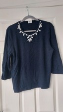 Eastex Navy Embroidered Top UK