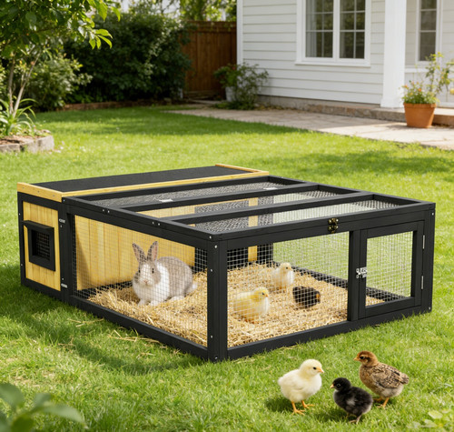 Wooden rabbit hutch bunny - wooden,