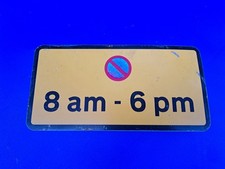 Genuine Road Traffic Parking Restriction No Waiting Sign Vintage Metal