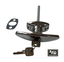 1 x Handle T Chrome Locking Door Lock Caravans Trailers Trucks Catering Vehicle