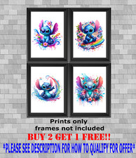 Disney Stitch Lilo and Stitch Kid Bedroom Wall Art Poster Print Gift A5 A4 A3