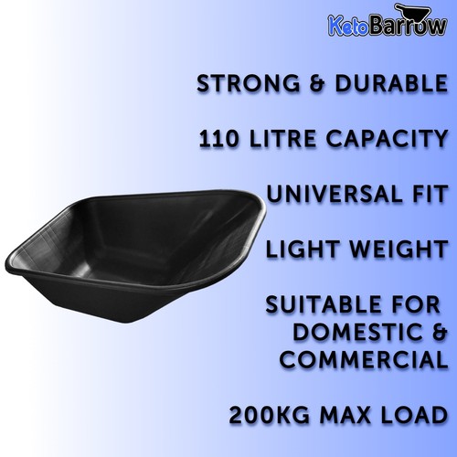 Wheelbarrow body black 110 - wheelbarrow,
