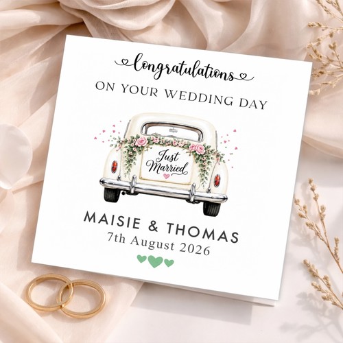 Personalised wedding day card - day,