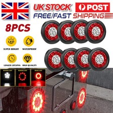 8x 4" Round Red Amber 16 LED