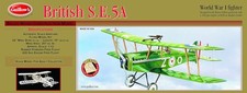 GUILLOW's British S.E5-A Balsa Flying Model Kit, New but open, scruffy box