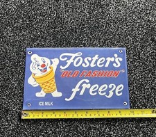 Foster's Old Fashion Freeze Ice Milk Vintage Metal Sign (scuffed & scratched)