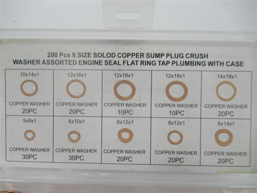 Copper washers assorted setkit - washers,