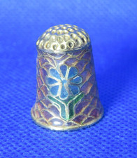 STAINED GLASS THIMBLE COLLECTION - TIFFANY STYLE - BLUE FLOWER
