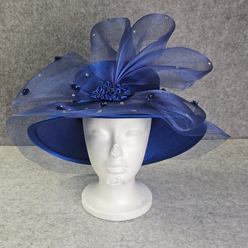Royal blue wide - blue, brim