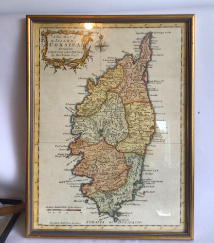Framed map corsica thos - map,