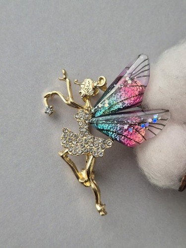 Golden fairy wing brooch - wing, with