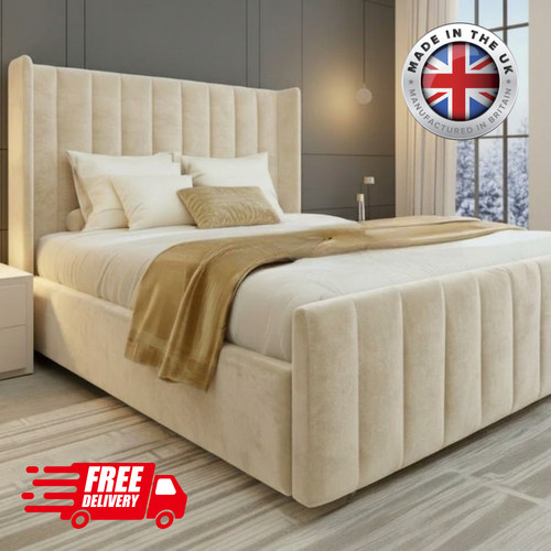 Luxury panel wingback ottoman - panel,