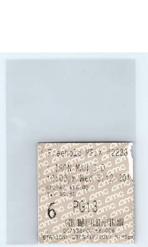 Iron man movie ticket - man,