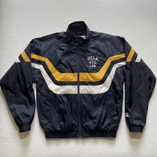VINTAGE UCLA Law Jacket Mens Small Navy Champion Full Zip Windbreaker Mesh 90s