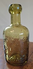 Victorian Amber Seltzer Bottle, Newcastle