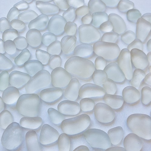 Clear sea glass pieces - glass, 35