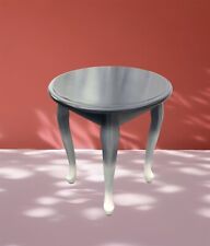 Bespoke Round Side Table Hand Painted Blended Black And White Unique