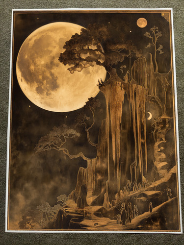 Art nouveau landscape - nouveau, poster