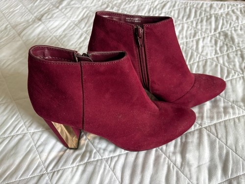 Womens burgundy faux suede - womens,