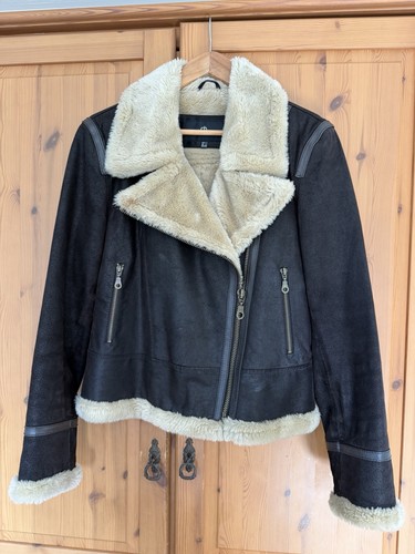 Shearling jacket women brown - shearling,