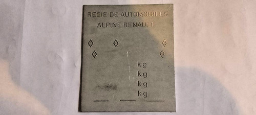 Renault alpine type plate - renault,