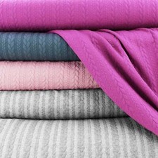 Cable Knit Jacquard Stretch Jersey Ponte Roma Double Braid Pattern Jumper Fabric