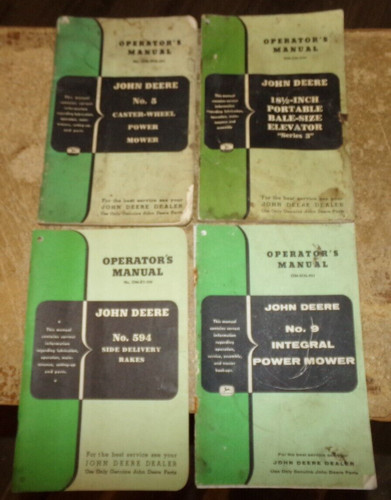 Lot vintage john deere hay - john,