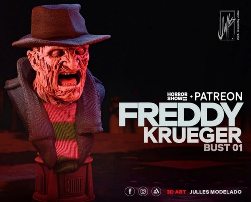 Freddy kruger bust - kruger, 3d