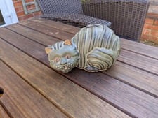 Tremar Pottery Cat Money Box Cornish Vintage Studio Stoneware