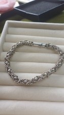 800 Silver Hallmarked Byzantine Bracelet 21g - Vintage Bracelet VGC