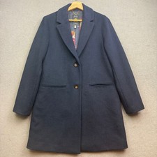 JOULES Coat Women UK 12 Navy Costello Classic Long Country Covert Races Duchess