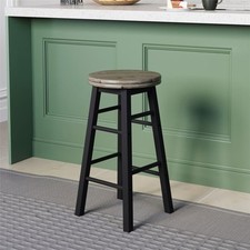 SALE Wooden 360 Swivel Compact Revolving Bar Stool Kitchen Dining, Black
