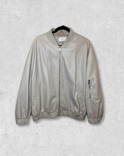 Beige faux leather oversized - beige,