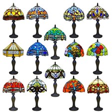 Tiffany Style Table Lamp Stained Glass Handcrafted Art Desk Light Bedside Lamps