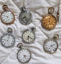 Job Lot Of 7 Antique  Pocket Watches 