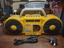 Philips D8007 Roller Yellow Boombox Radio Cassette Player Rare Working 80s