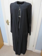 Nitya Long Lightweight Coat Jacket Size 20 Black Indian Boho Arty Bohemian Wool