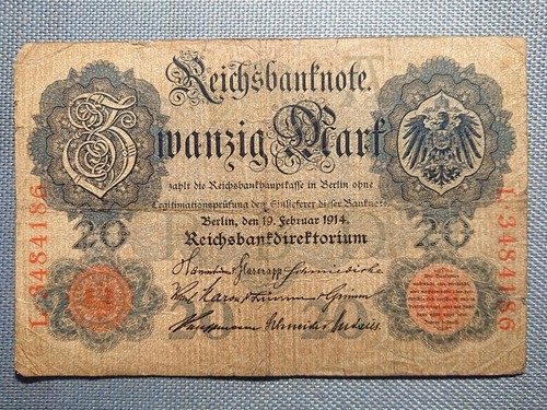 Old reichsbanknote banknote - reichsbanknote,