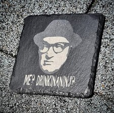 Bottom Drinkinaninj Slate Coaster Laser Engraved Coffee Tea Drink Table Gift 