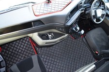 TRUCK ECO LEATHER FLOOR MATS SET-BLACK/Red  FIT MAN TGX  from 2021 [ new]