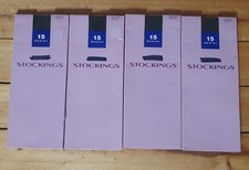 4x Vintage Jonelle 15 Denier Nylon Stockings - One Size Ebony
