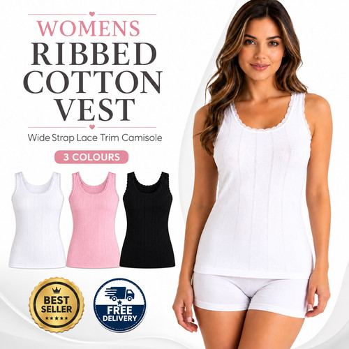 Womens ladies ribbed cotton - ladies,