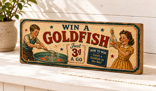 Win goldfish vintage style - win,
