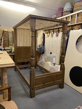 Heal & Son Ltd Antique Solid Oak Four Poster Single Bed