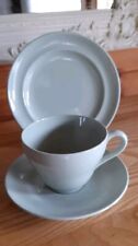 Spode China Green Trio Cup Saucer & Side Plate In Flemish Green.